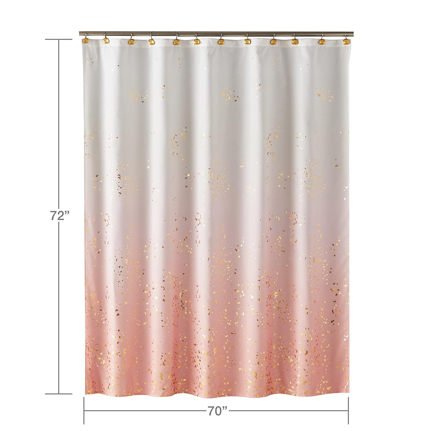 Splatter Shower Curtain Pink - Saturday Knight Ltd.: Polyester Bath Curtain, Machine Washable, Ombre Design