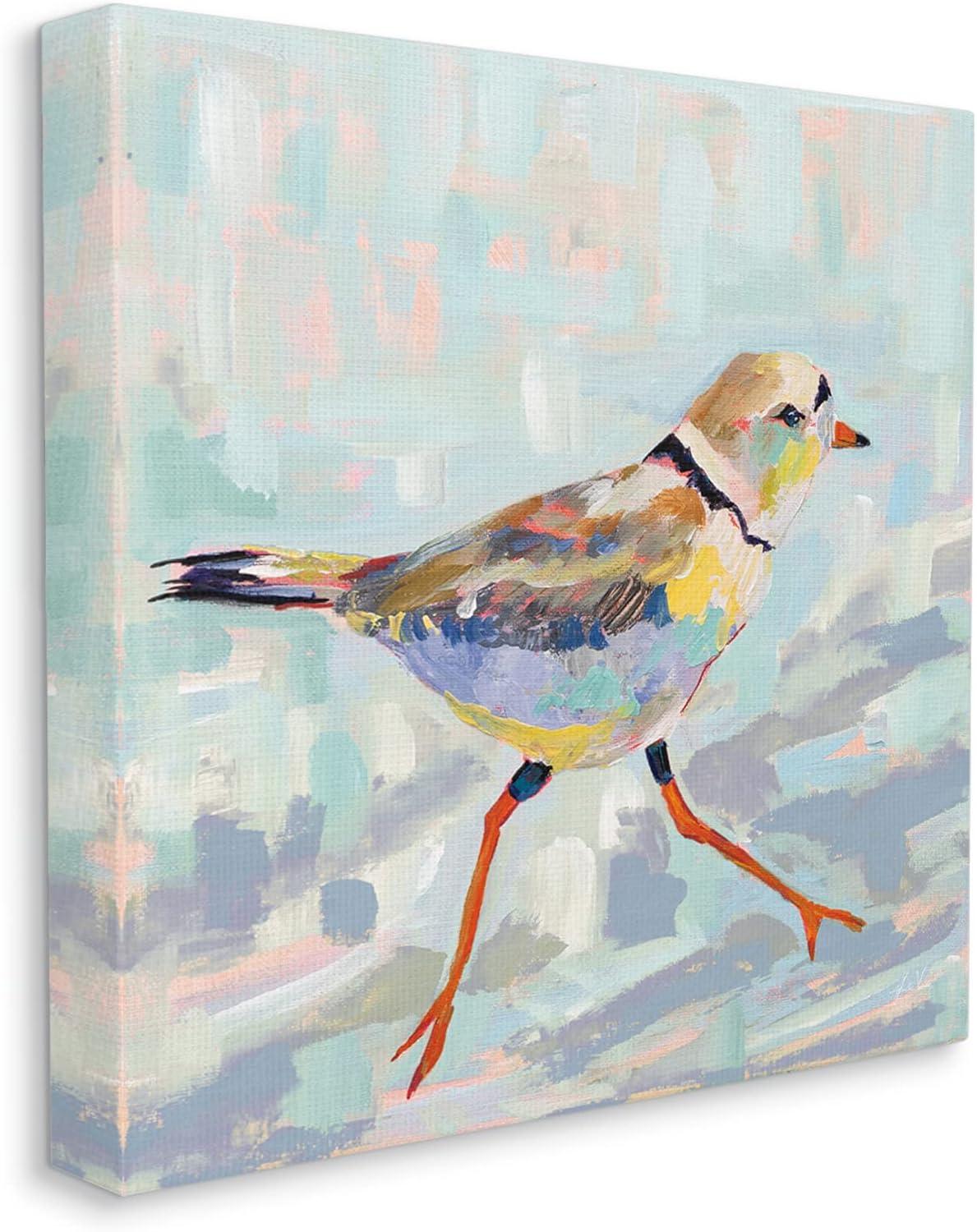 Stupell Industries Coastal Plover Abstract Bird Gallery Wrapped Canvas Wall Art