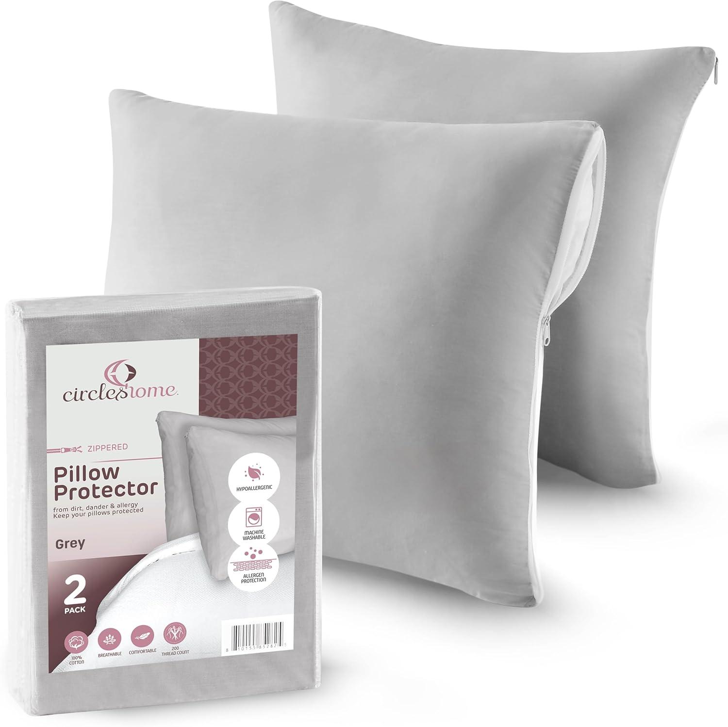 Circles Home, 100% Cotton Zippered Pillow Protector