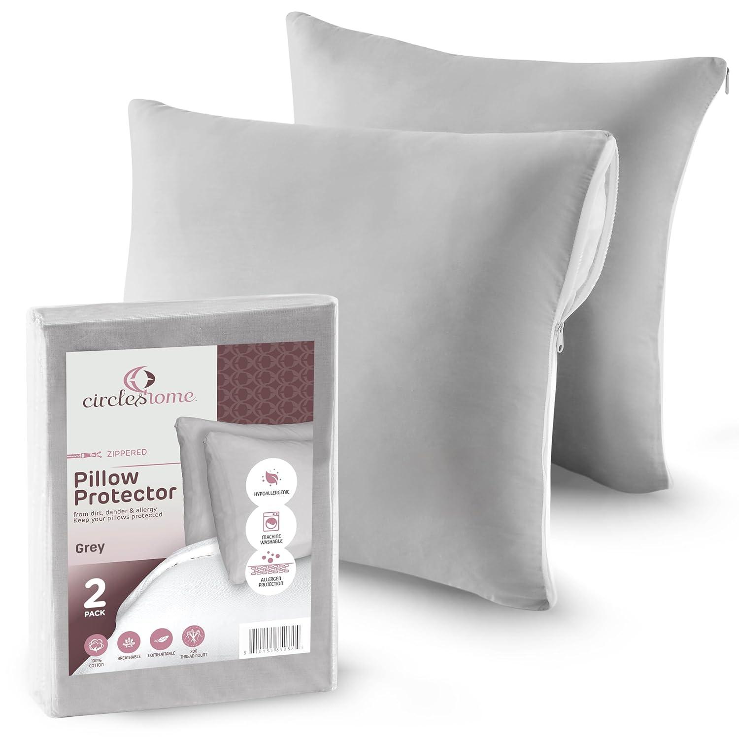 Circles Home, 100% Cotton Zippered Pillow Protector