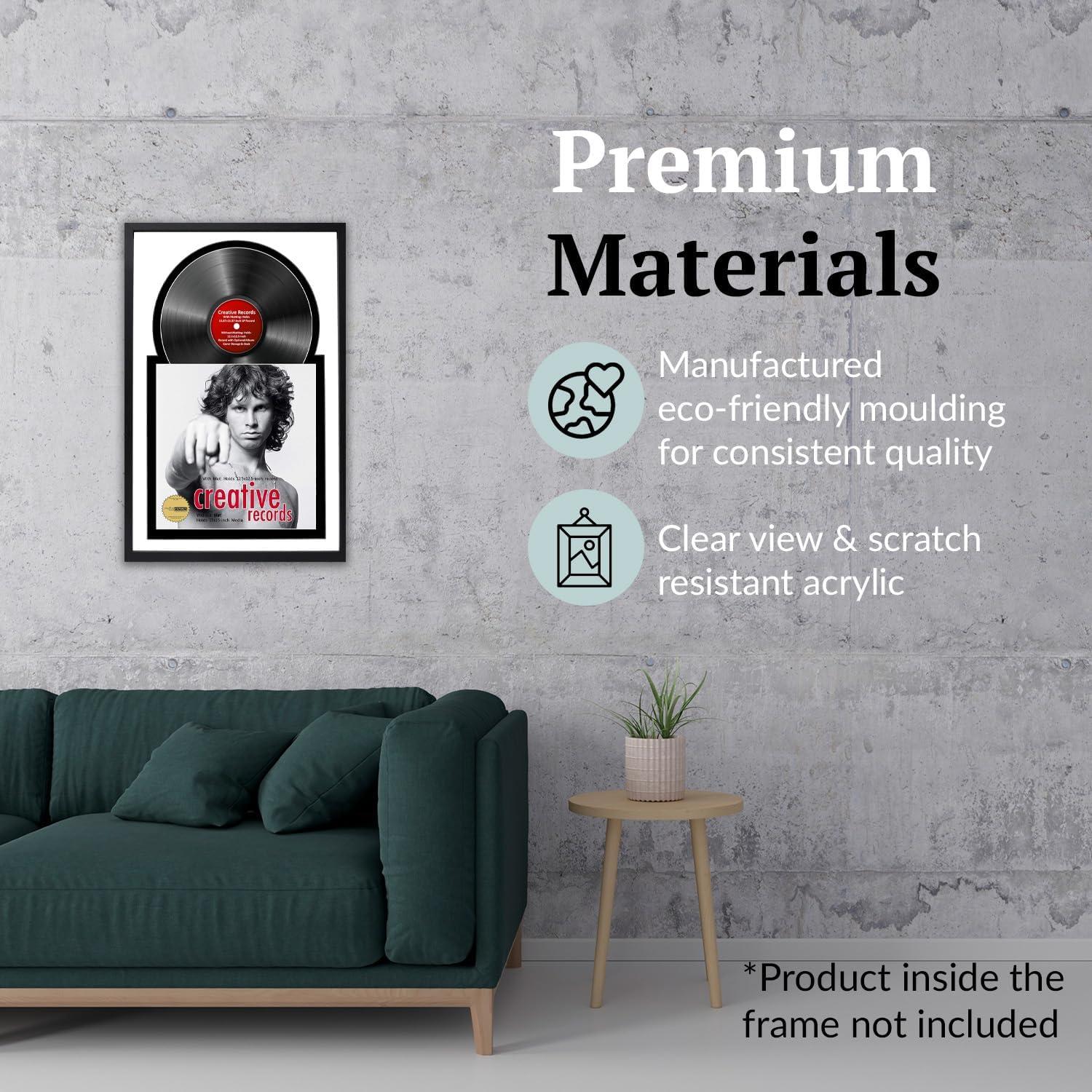 Black Jukebox Record Frame with Double Matting