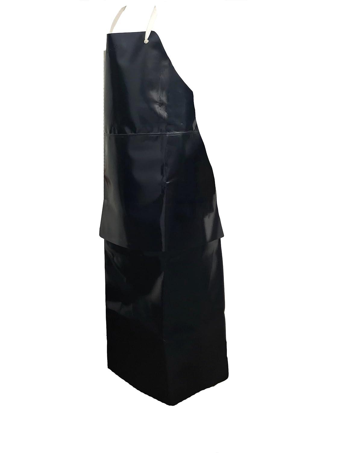 Kleen Chef, Premium PVC Leather Apron, Double Layer Apron, Black (Pack-1)