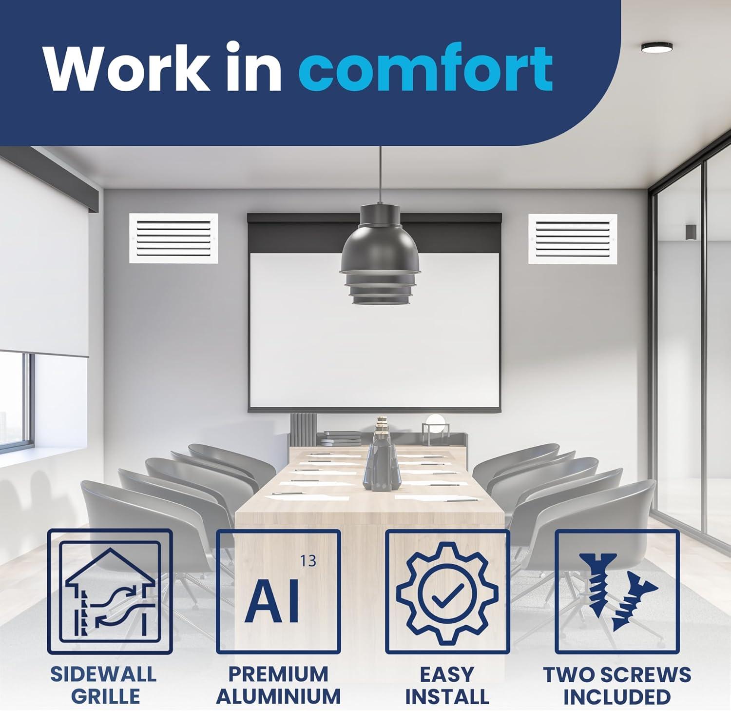 ACLaminaire 6-in x 12-in Aluminum White Sidewall/Ceiling Grille