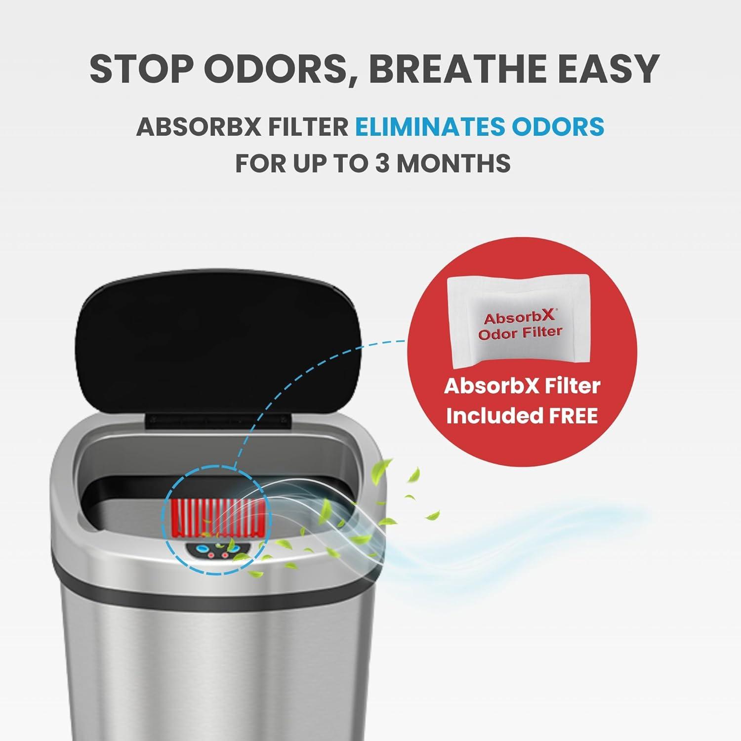 iTouchless Deodorizer Stainless Steel 13 Gallon Motion Sensor Trash Can & Reviews | Wayfair
