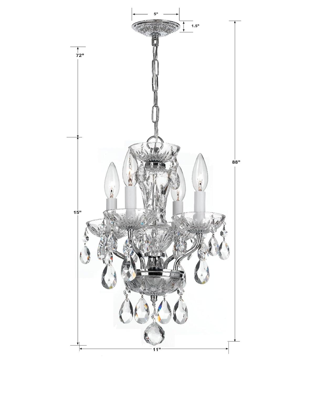 Crystorama Lighting - Traditional Crystal - 15 Inch 4 Light Chandelier-Italian