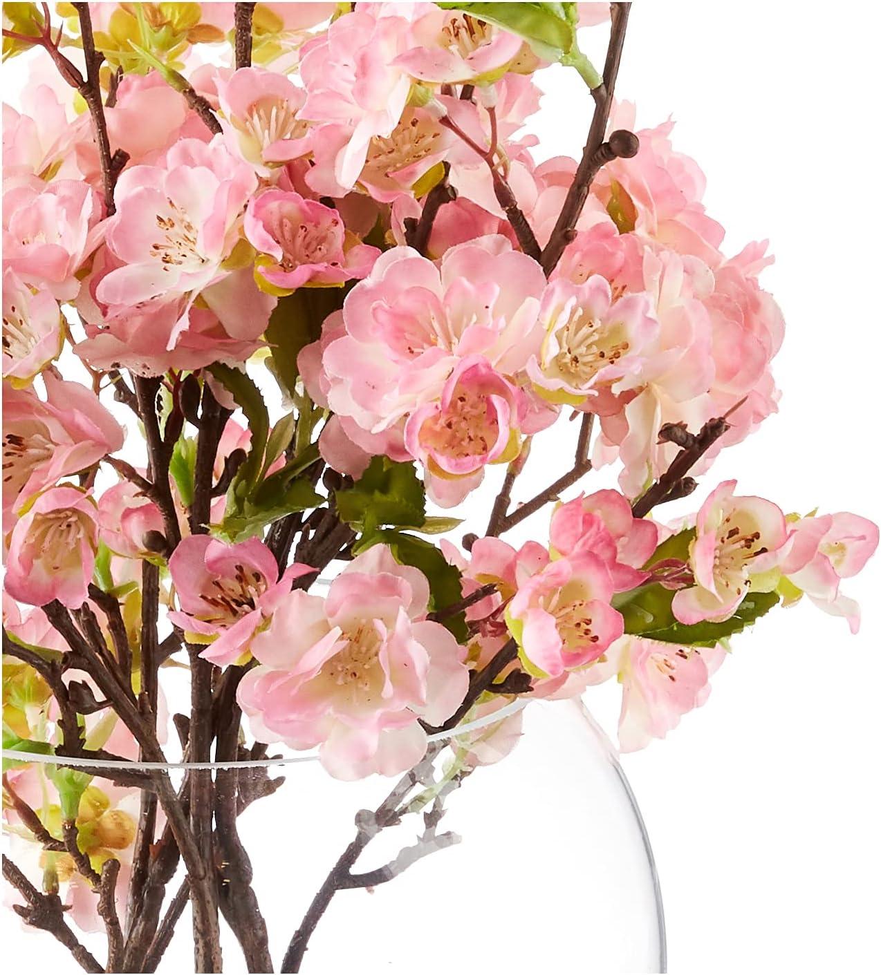 Nearly Natural Cherry Blossom with Large Vase