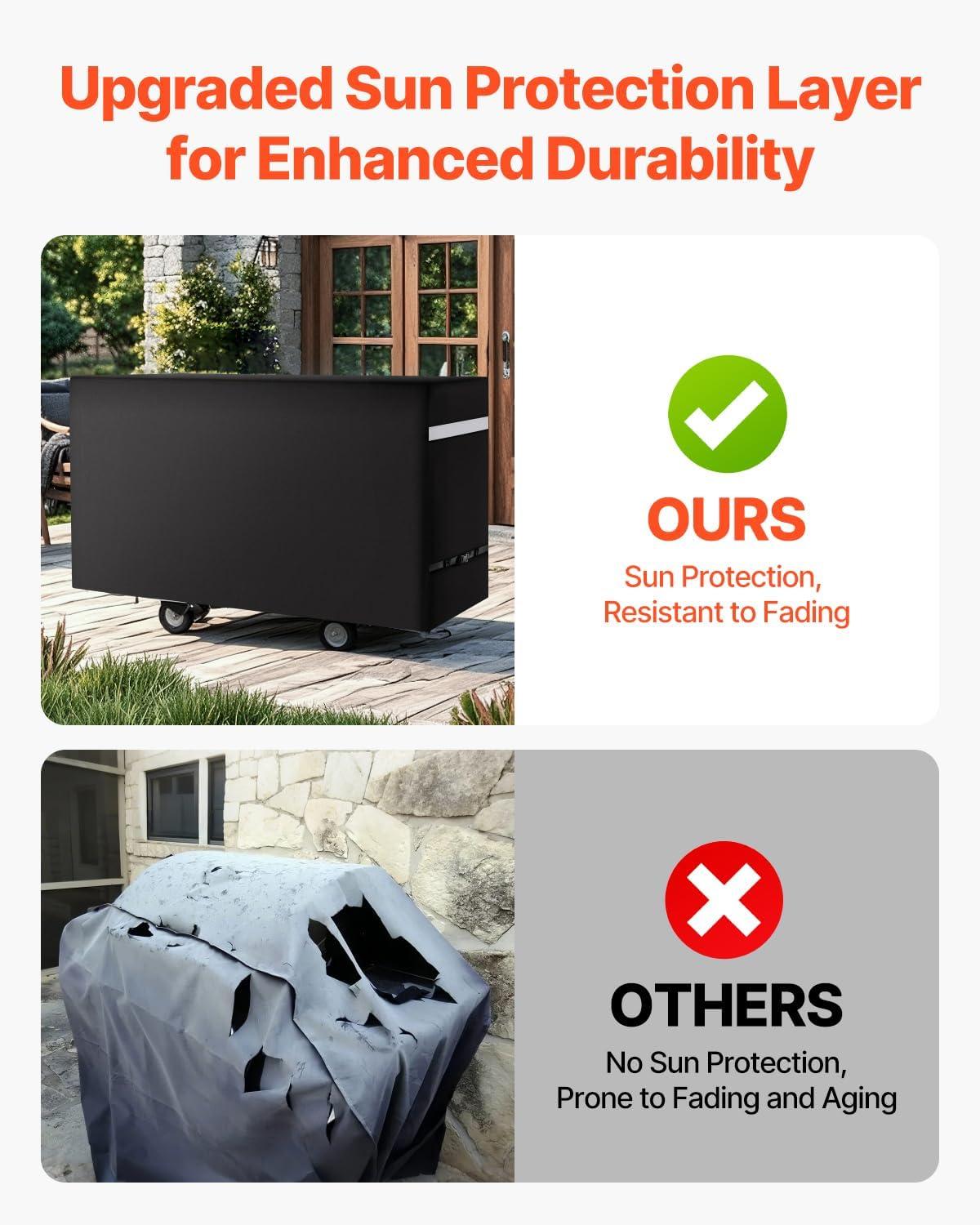 VEVOR Grill Cover, 66 inch BBQ Covers for Outdoor Grills, Waterproof, Fade Resistant, Weather Resistant Heavy Duty 600D Polyester, Easy On/Off, with Secure Buckles, Black