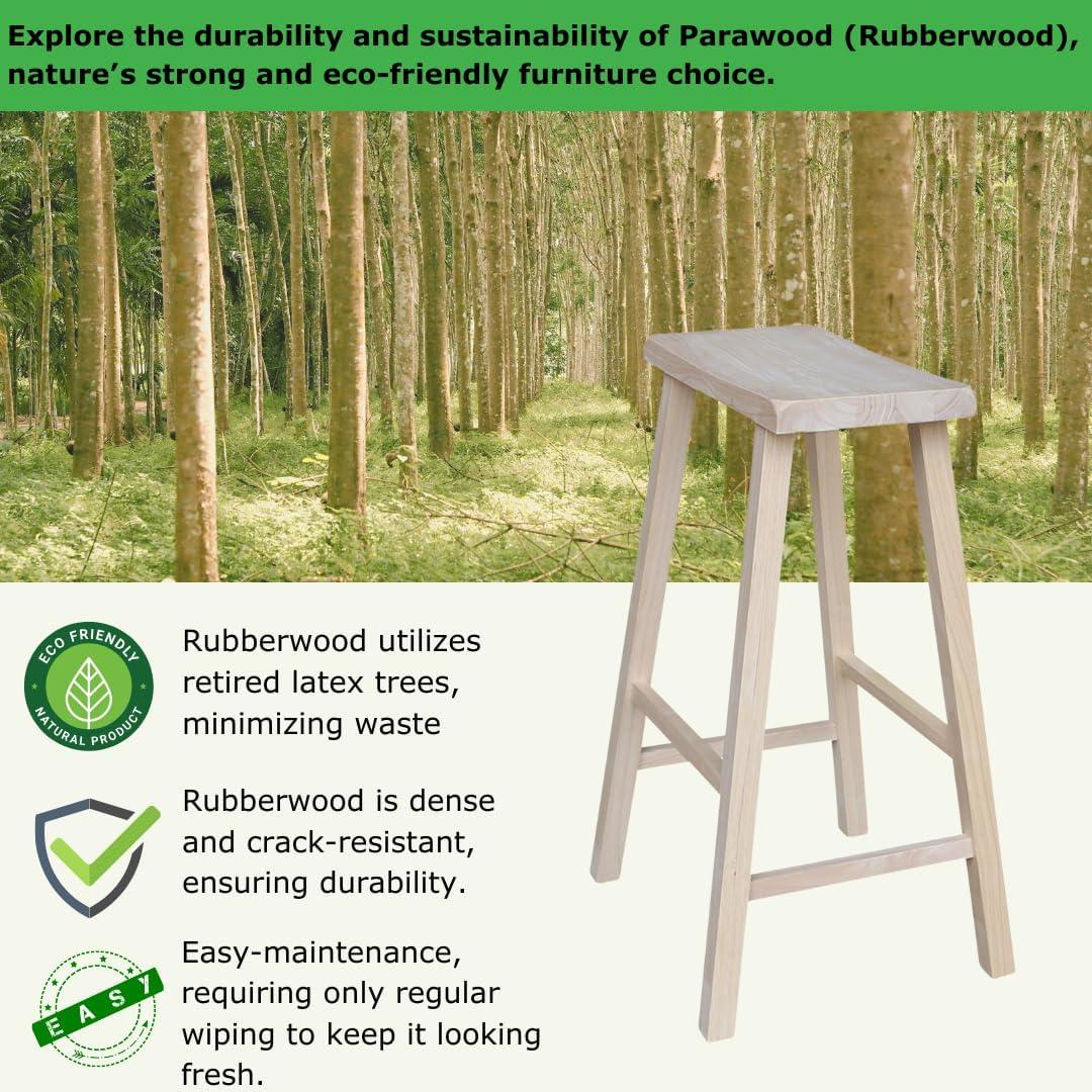 International Concepts Wood Saddle Seat Stool - 29" Seat Height - Unfinished