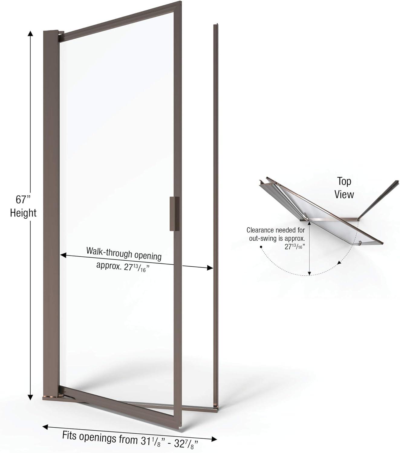 Basco Sopora 31.13" W x 67" H Pivot Framed Shower Door SOPN00A3267XPOR