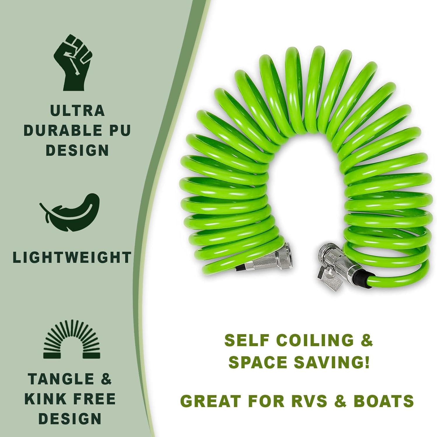 Morvat Morvat Recoil Garden Hose with ON/OFF Valve & 10-Way Spray Nozzle