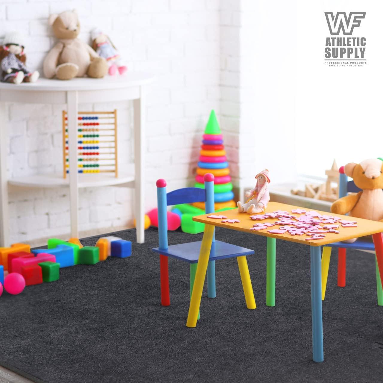 Black Carpet Texture Top 24 in. x 24 in. x 12 mm Interlocking Tiles for Home Gym Kids Room and Living Room (24 sq. ft.)