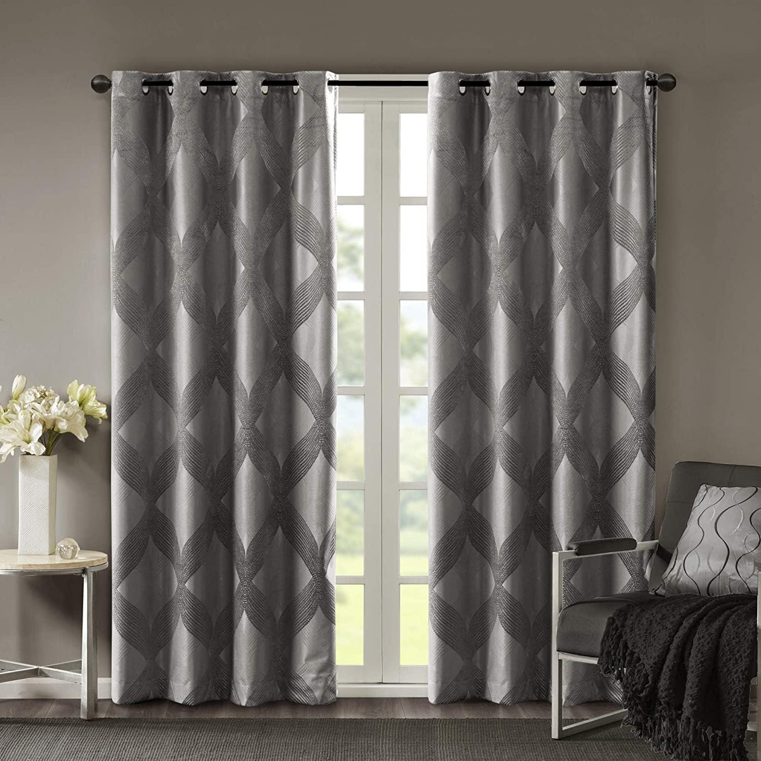 Byron Ogee Knitted Jacquard Blackout Curtain Panel