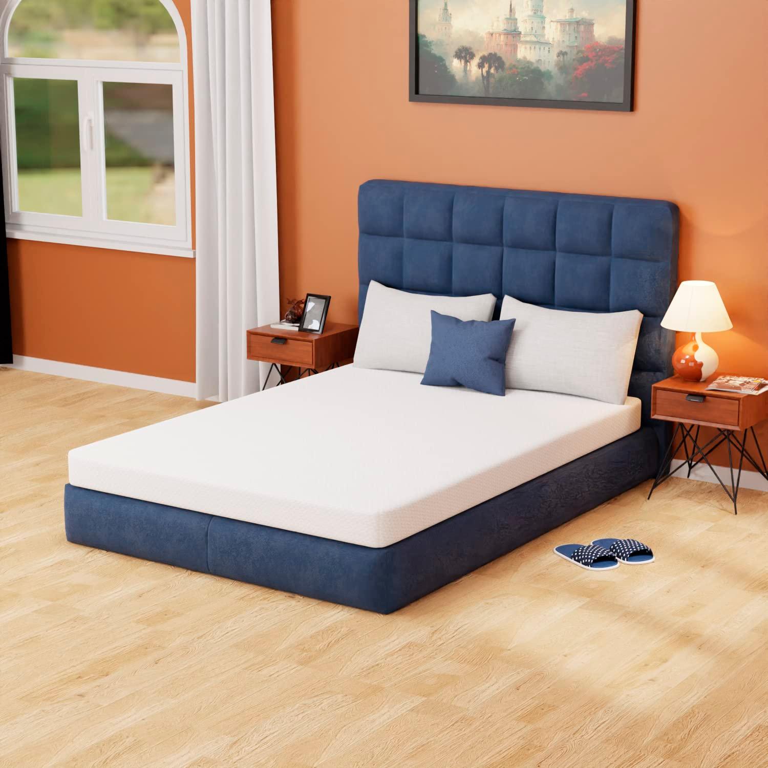 FDW 5 Inch Full Green Tea Memory Foam Mattress Cooling Gel Infused Mattress,Medium Firm Mattresses Fiberglass Free/CertiPUR-US