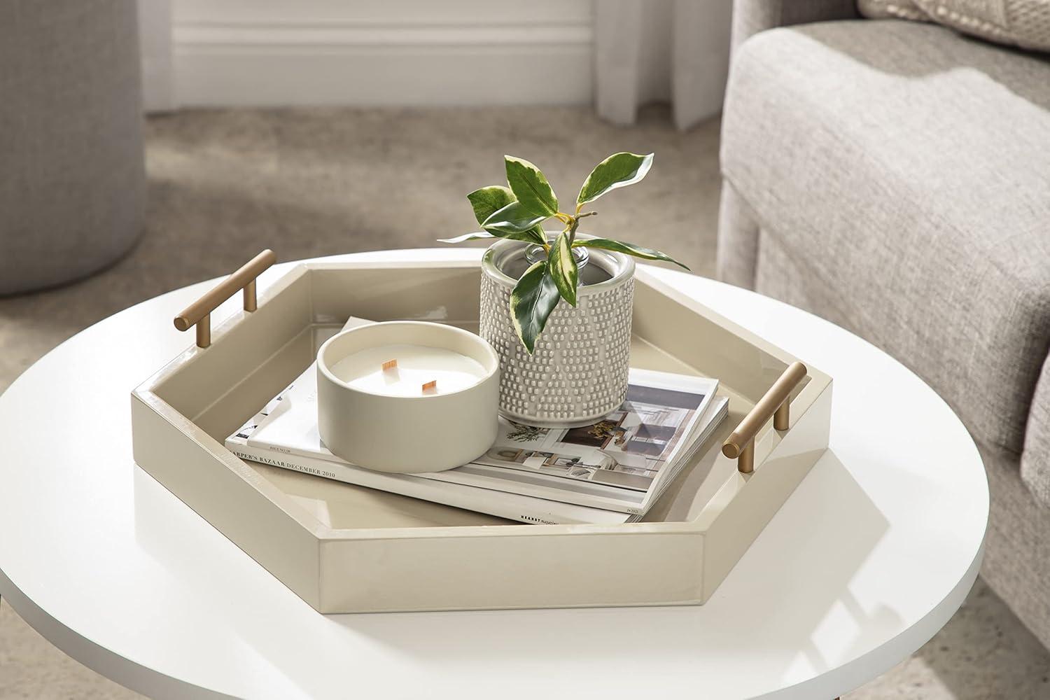 Kate and Laurel Lipton Tray, 18x18, Brown and Gold