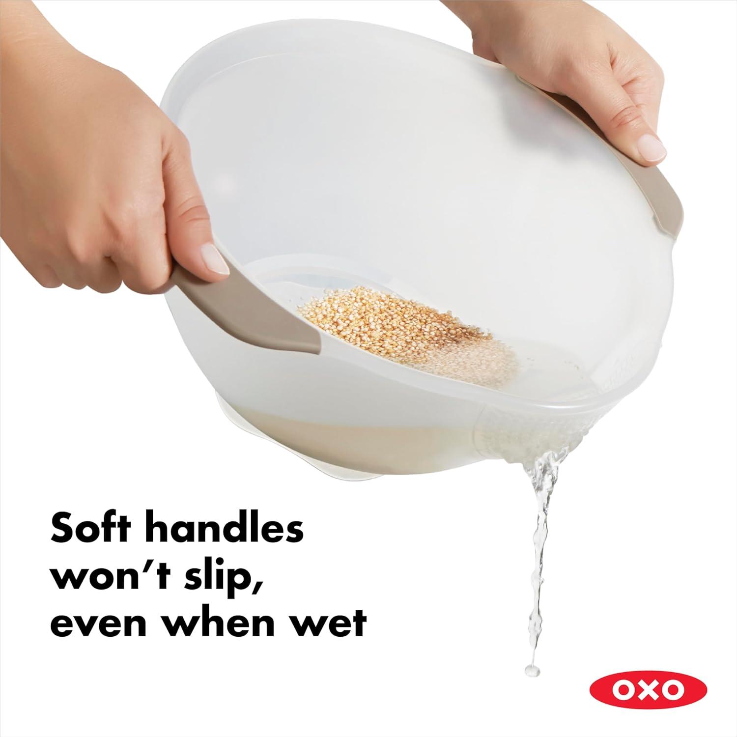 OXO Good Grips Rice & Small Grains Washing Colander, 15.4 x 23.3 x 13.9 cm