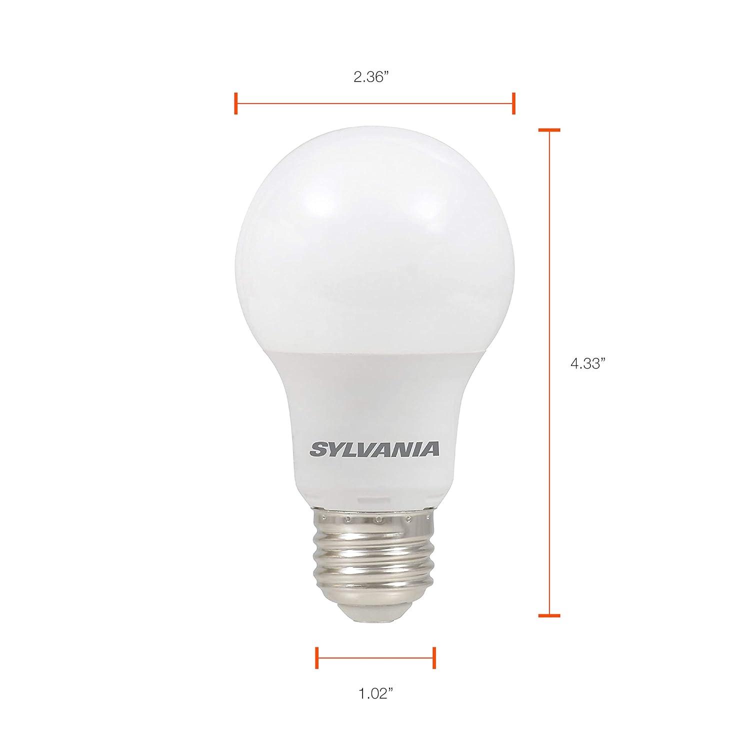 SYLVANIA LED A19 Light Bulb, 60W Equivalent, Efficient 8.5W, 10 Year, 2700K, 800 Lumens, Frosted, Soft White - 24 Pack (74765), Packaging may vary.