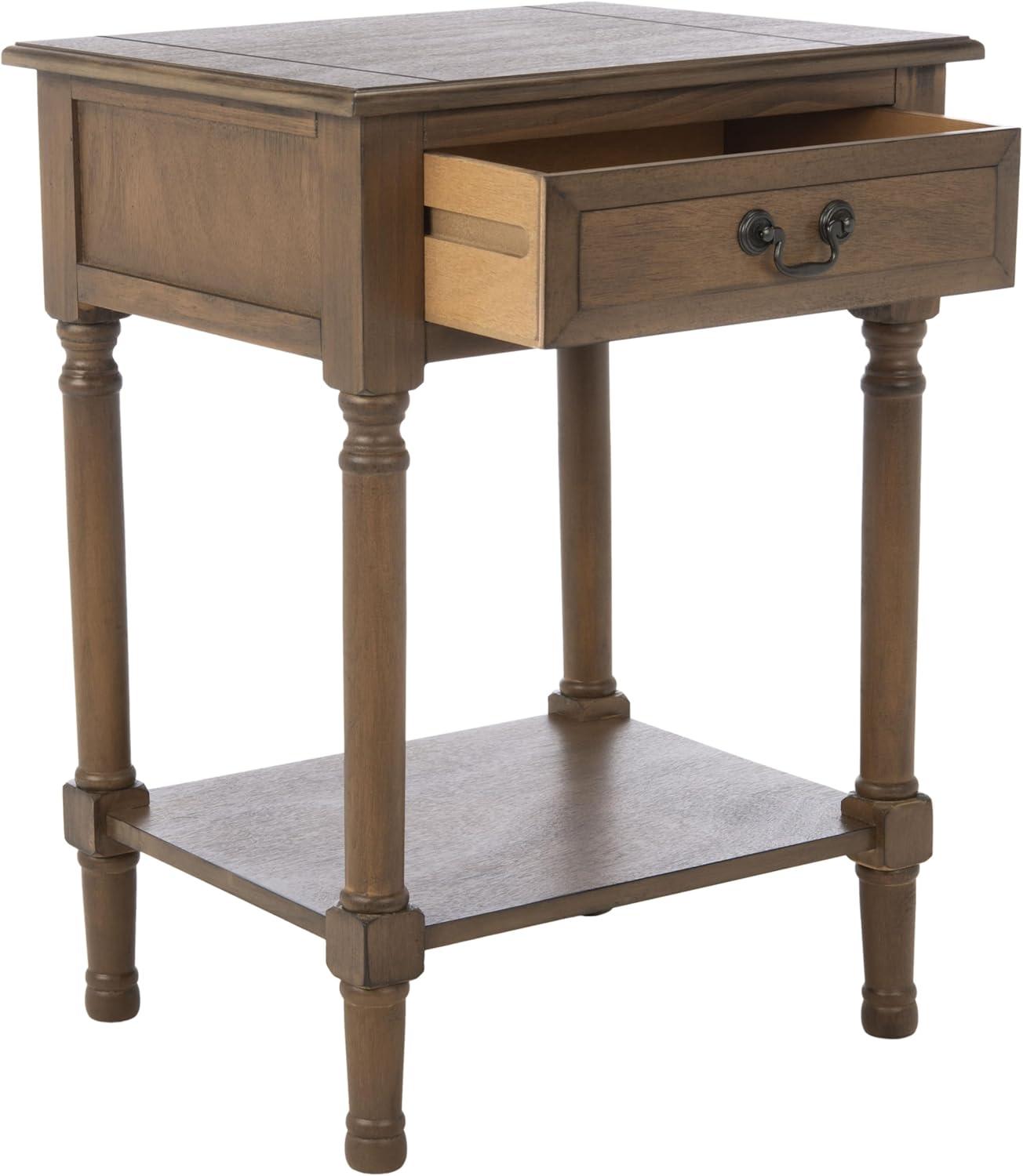 Whitney 1 Drawer Accent Table - Brown - Safavieh.
