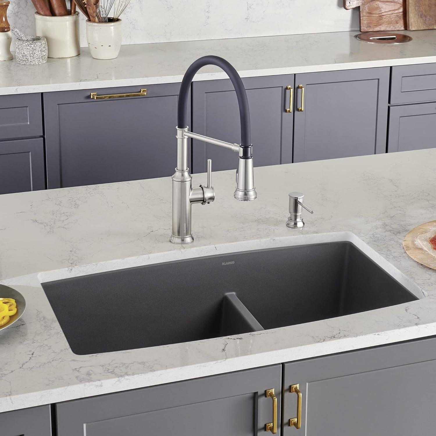 Performa SILGRANIT 33" L x 19" W Double Bowl Undermount Kitchen Sink
