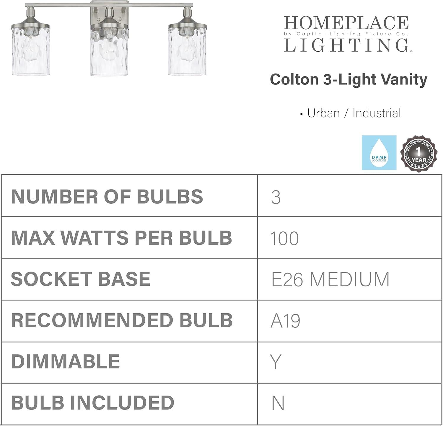 Capital Lighting 128831-451 Colton 3 Light 24" Wide Bathroom Vanity Light - Nickel