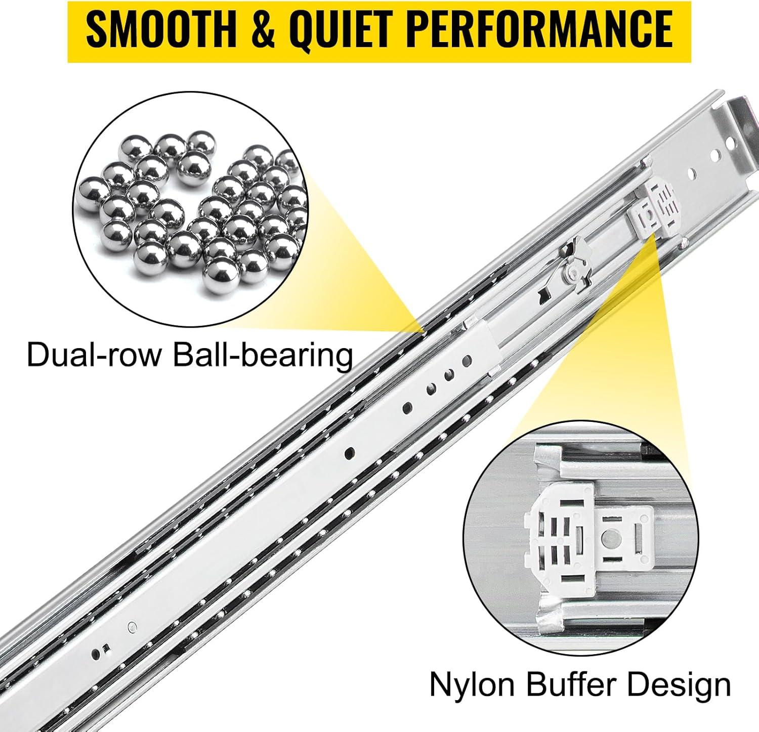 VEVOR Full Extension Soft Close Side Mount Metal Drawer Slide (Set of 2)