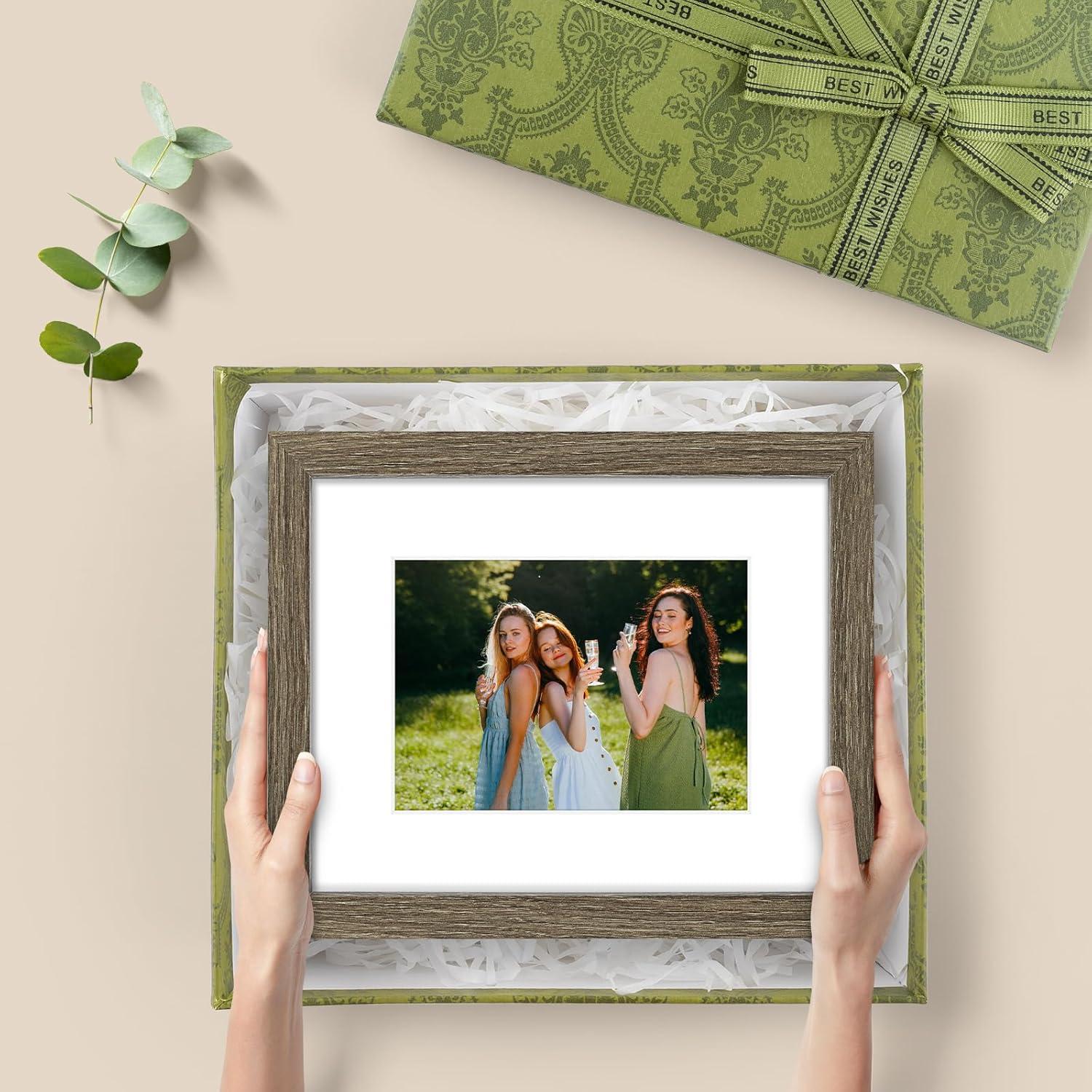 Brown 8x10 Classic Wall Picture Frames Set of 6