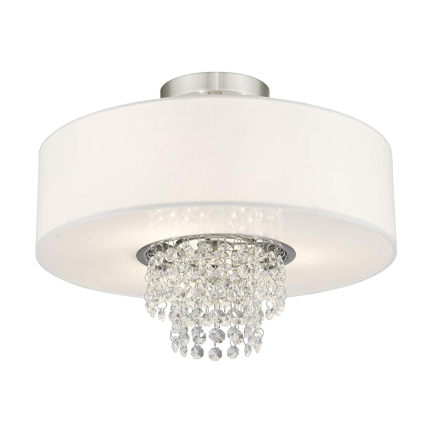 Livex Lighting Carlisle 3 - Light Semi-Flush Mount in  Brushed Nickel