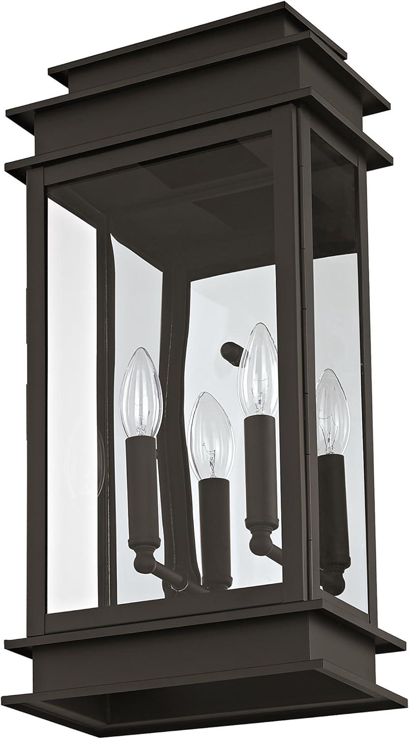 Princeton Classic Bronze 19" Outdoor Wall Lantern with Clear Glass