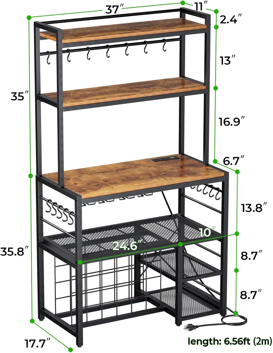 17 Stories Higginsville Wine Bar Cabinet with Outlet and LED Light