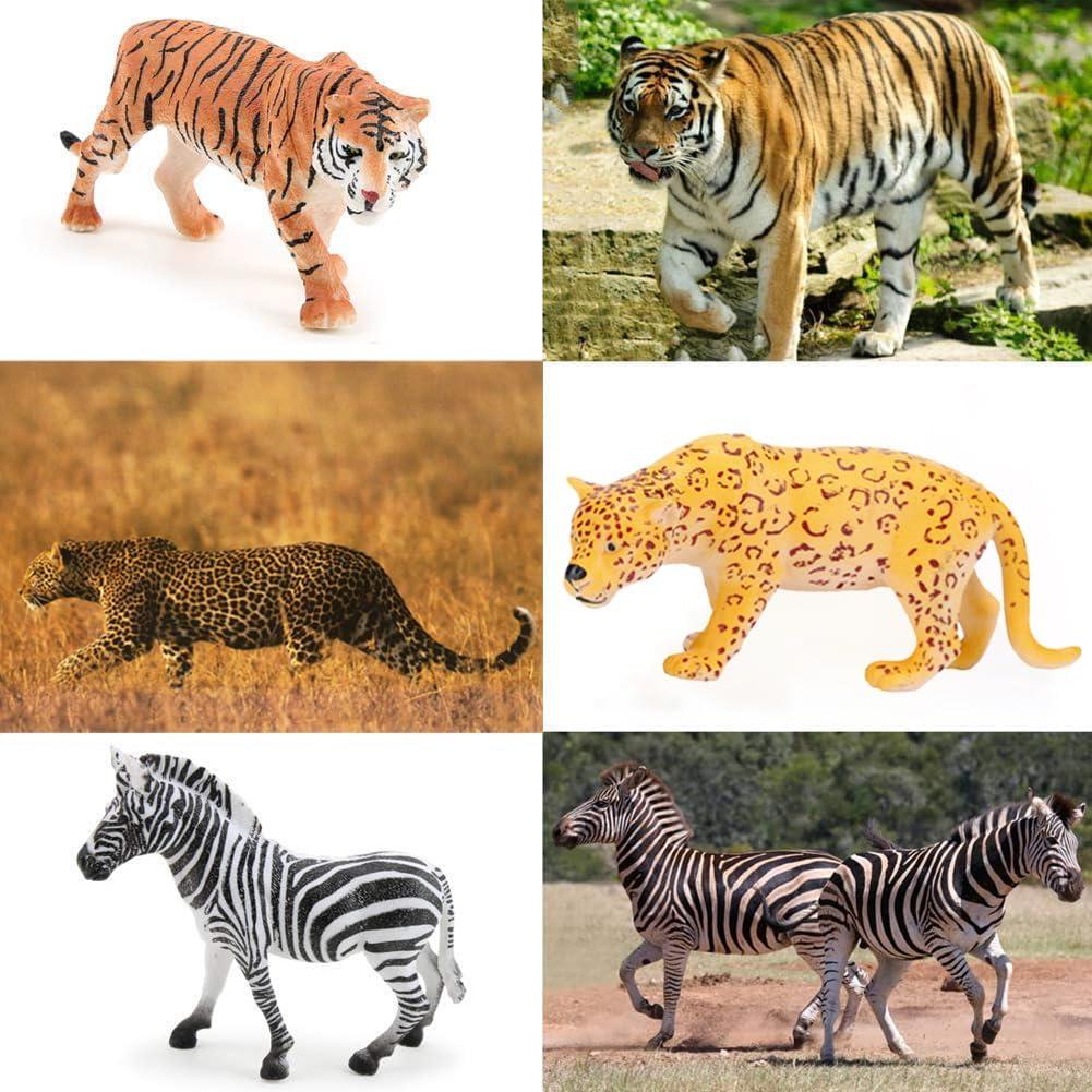 bolzra 6.3'' Birthday Wild Zoo Animals Figurine, Set of 12