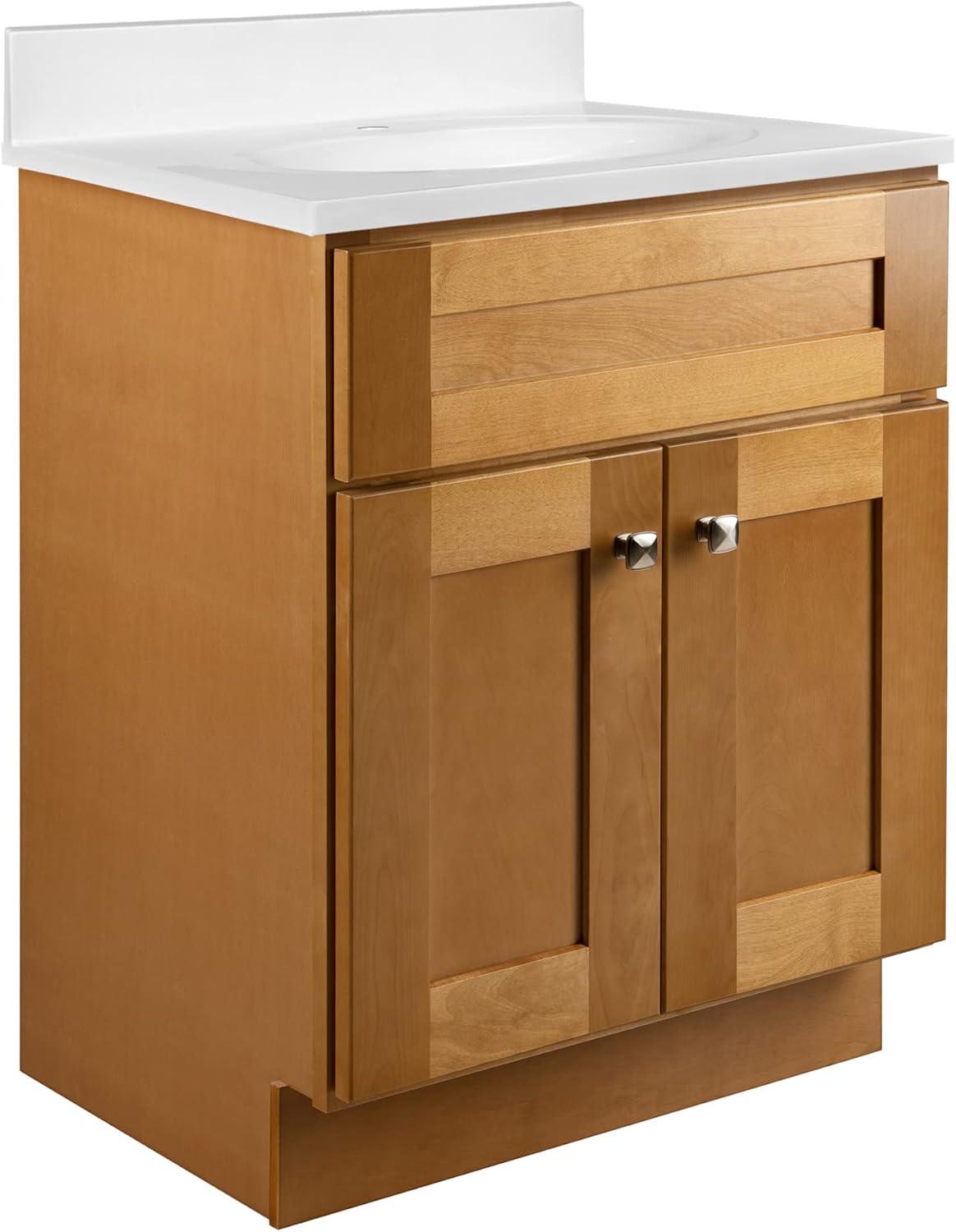 Design House Brookings 24 Inch Bathroom Vanity, Ready to Assemble, Solid Wood, Sherwin Williams – Design House, 587063