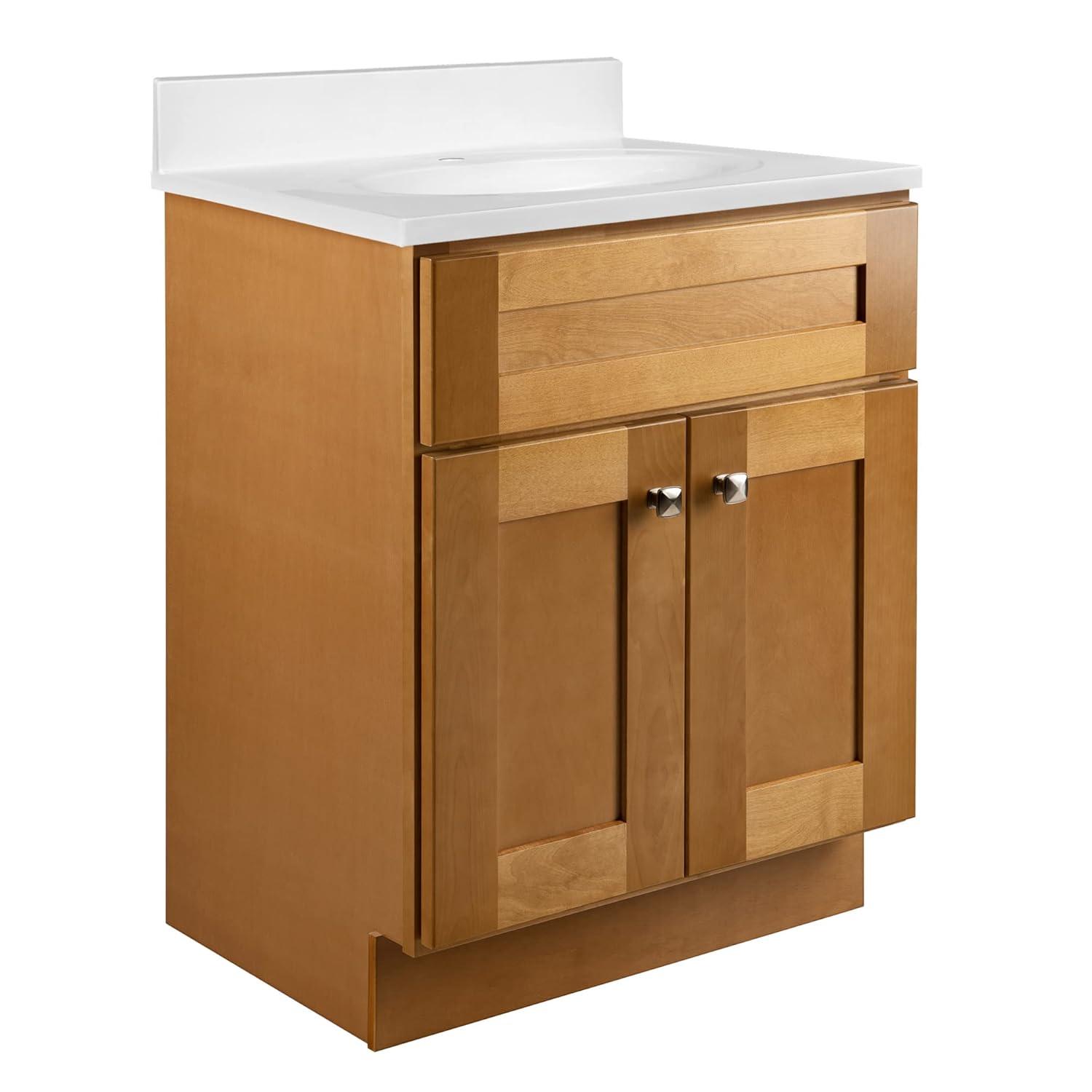 Design House Brookings 24 Inch Bathroom Vanity, Ready to Assemble, Solid Wood, Sherwin Williams – Design House, 587063