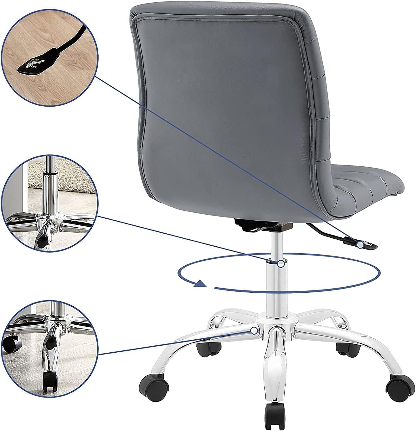 Modway Ripple Armless Mid Back Vinyl Office Chair