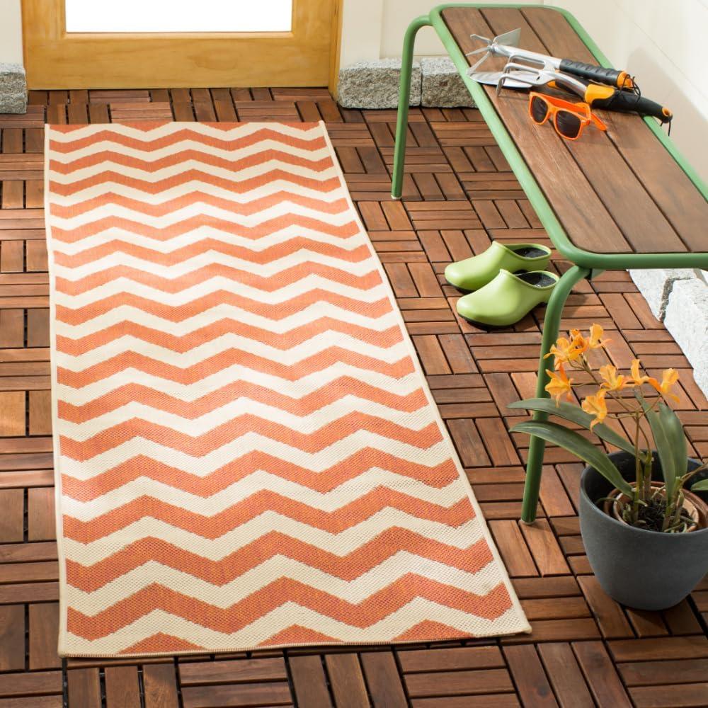 Courtyard CY6244 Power Loomed Indoor and Outdoor Runner Rug - Terracotta/Beige - 2'3"x6'7" - Safavieh