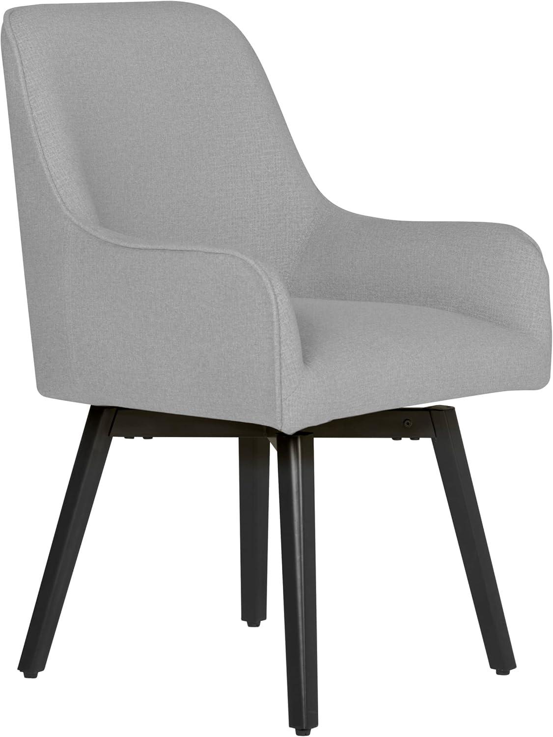 Heather Grey Wood and Metal Swivel Arm Chair