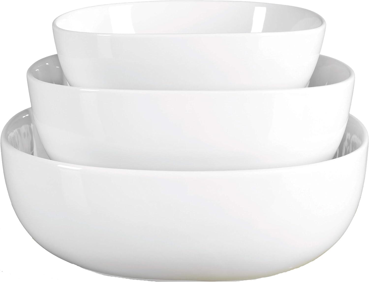 Denmark Tools for Cooks 3 Piece White Soft Square Serving Bowls