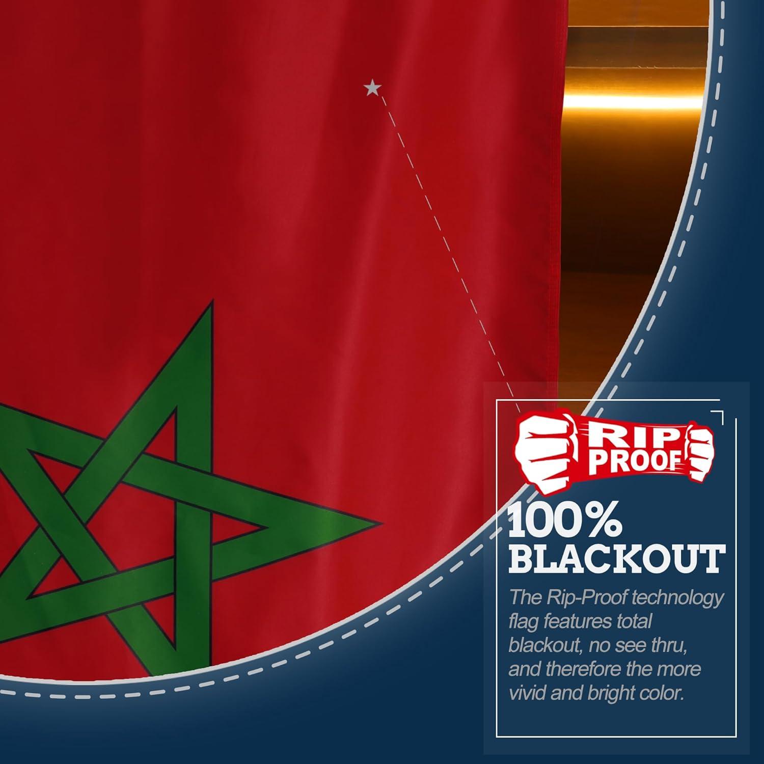 Rip-Proof Double Sided 3-Ply Moroccan Flag 3x5 Foot