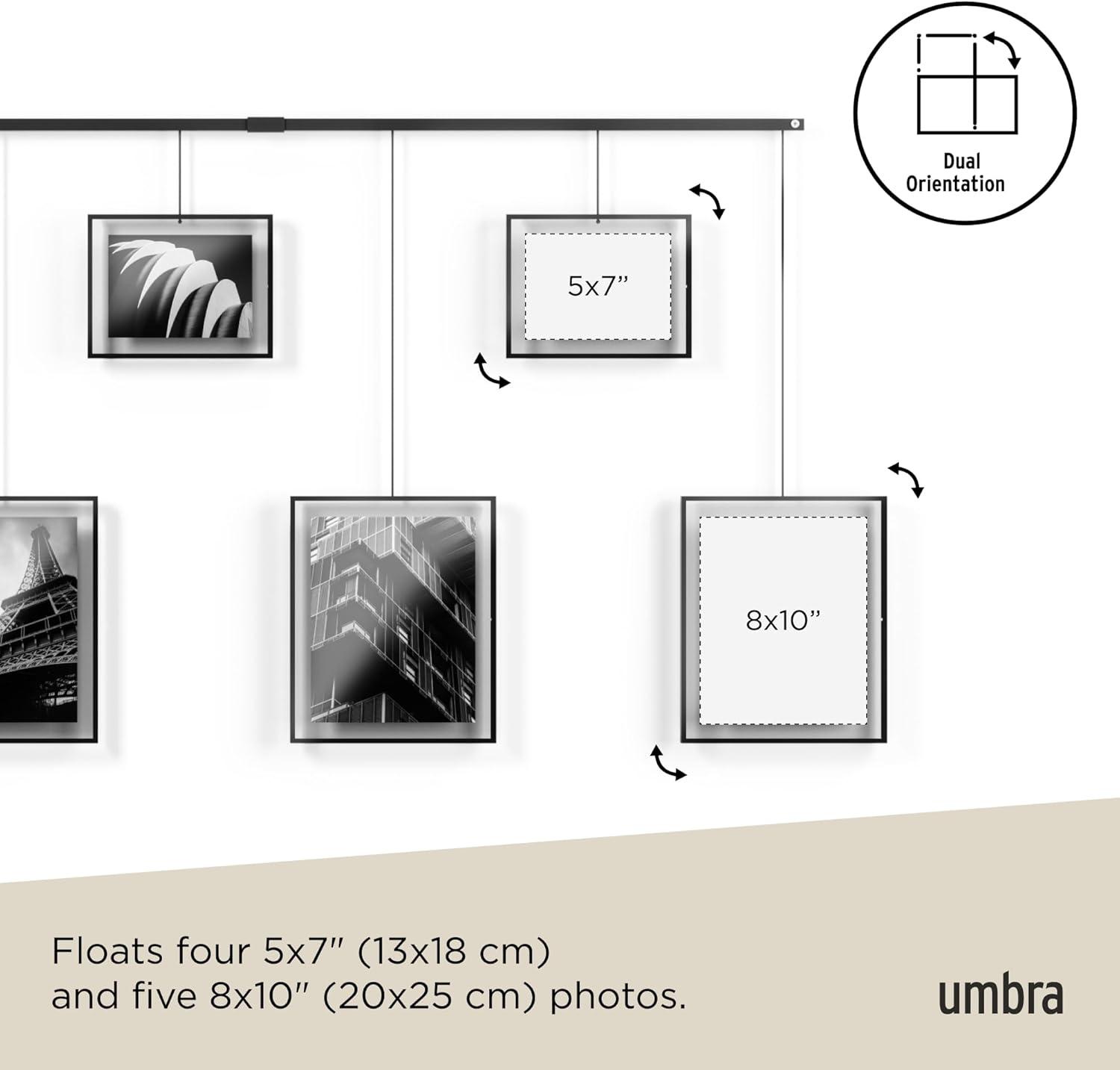 Exhibit Classic Black Multi-Photo Wall Display with Sleek Beam