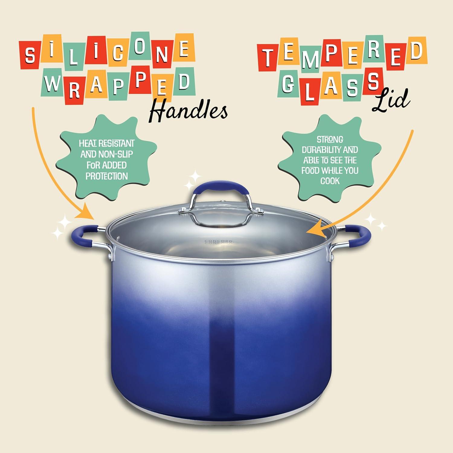 Concord Cookware Concord Cookware 20 Quarts Non-Stick Stainless Steel Stock Pot