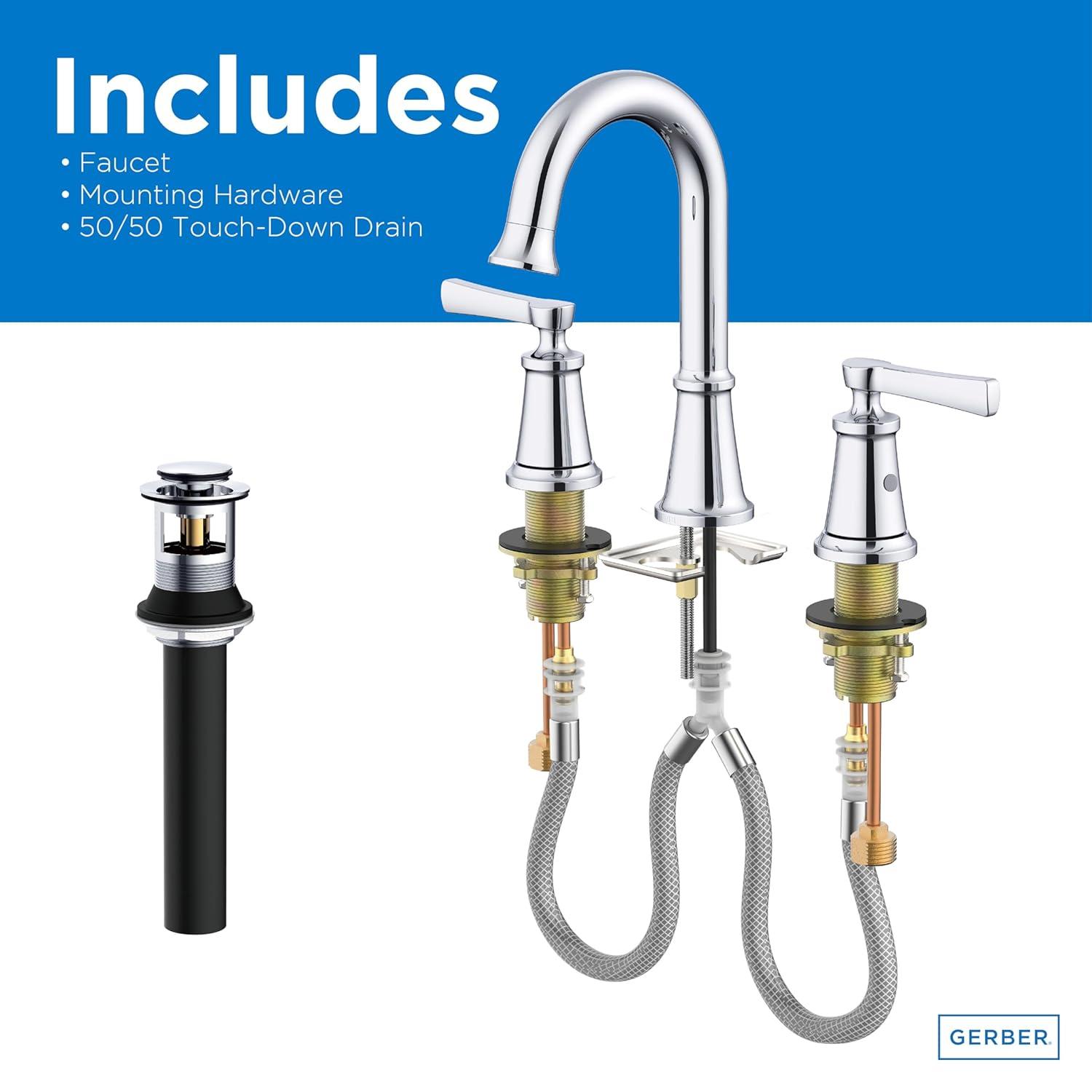 Gerber D304179 Northerly 1.2 GPM Widespread Bathroom Faucet - Chrome