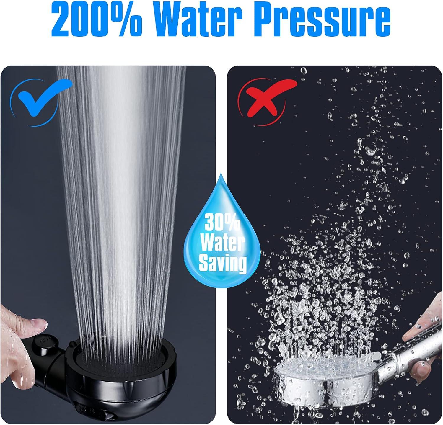 High Pressure Handheld Shower Head with ON/OFF Pause Switch, 3 Spray Modes Shower Head