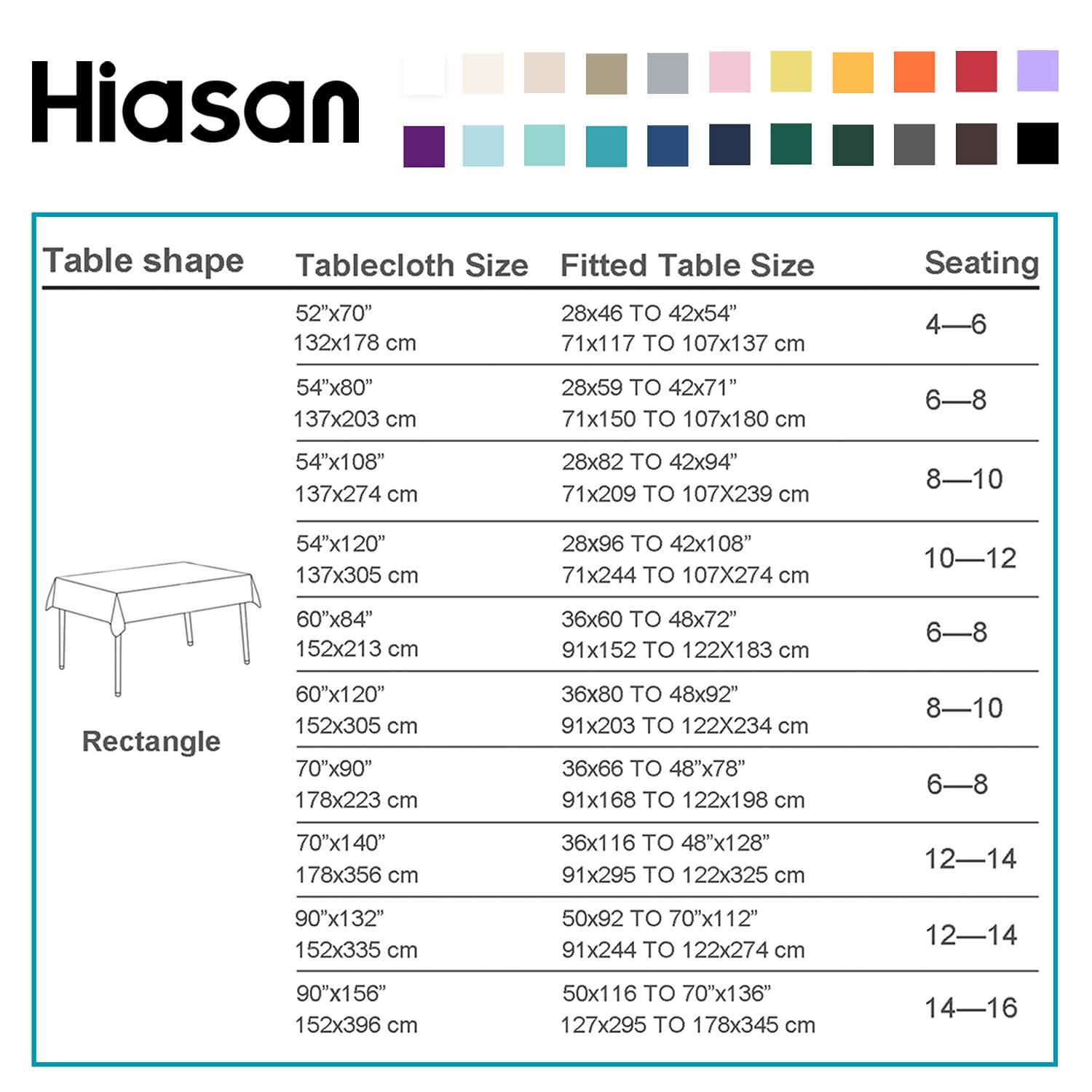 Hiasan Rectangle Tablecloth Grey - Wrinkle Resistant and Waterproof Washable Polyester Fabric Table Cloth for Dining Party and Outdoor Use, 54 x 80 Inch