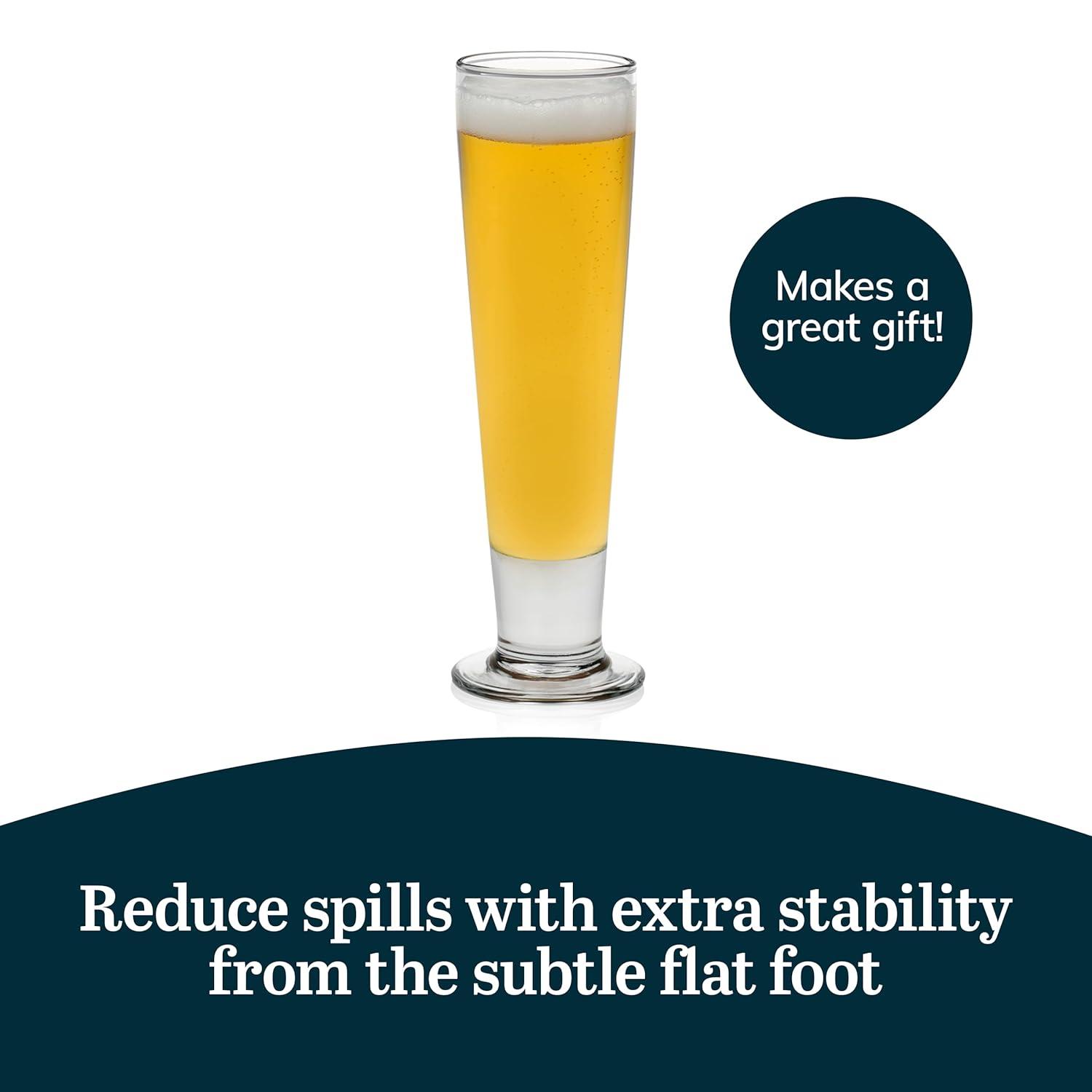 Libbey Libbey Stockholm Pilsner Beer Glasses, 15 oz. (Set of 4)