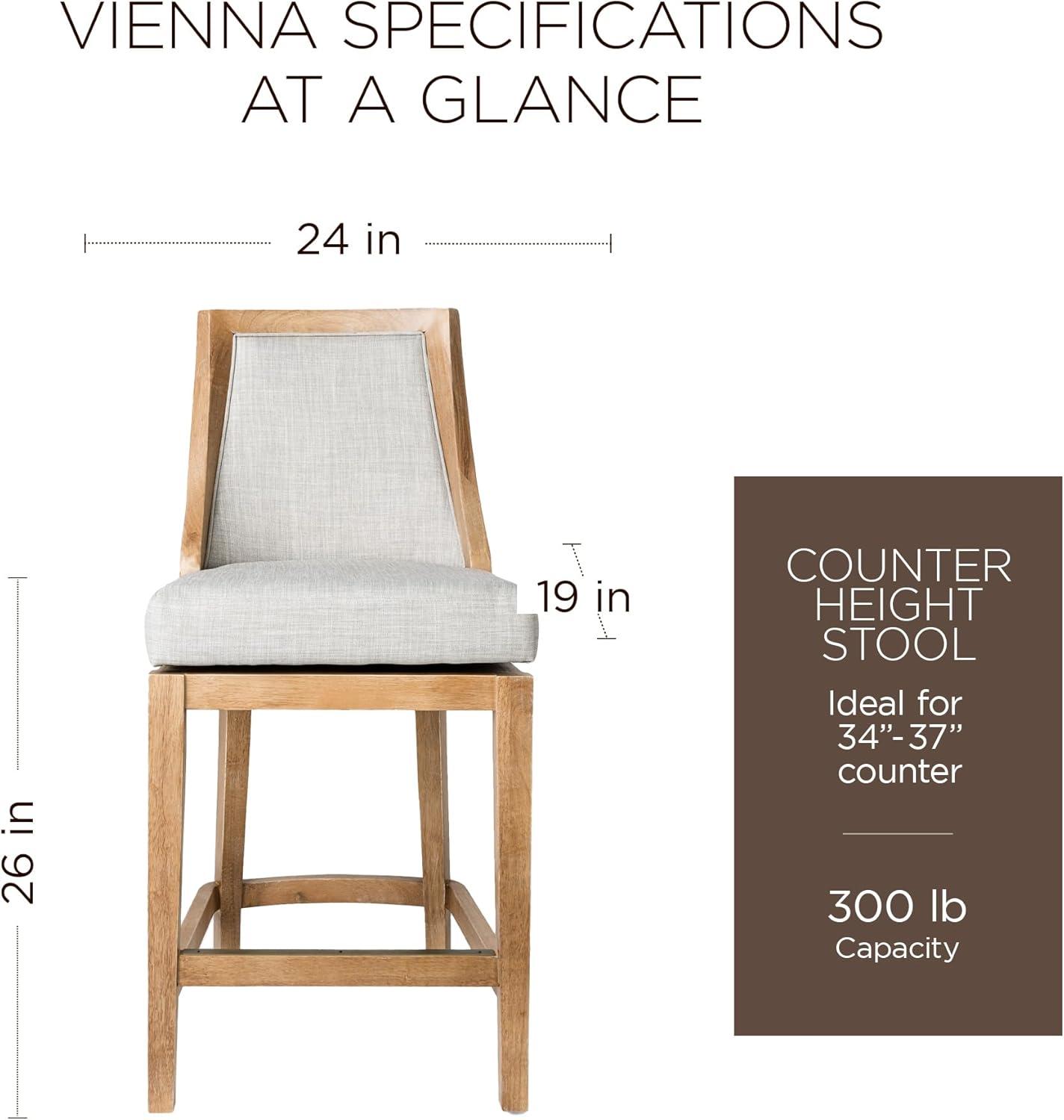 Maven Lane Vienna Counter Stool with Fabric Upholstery