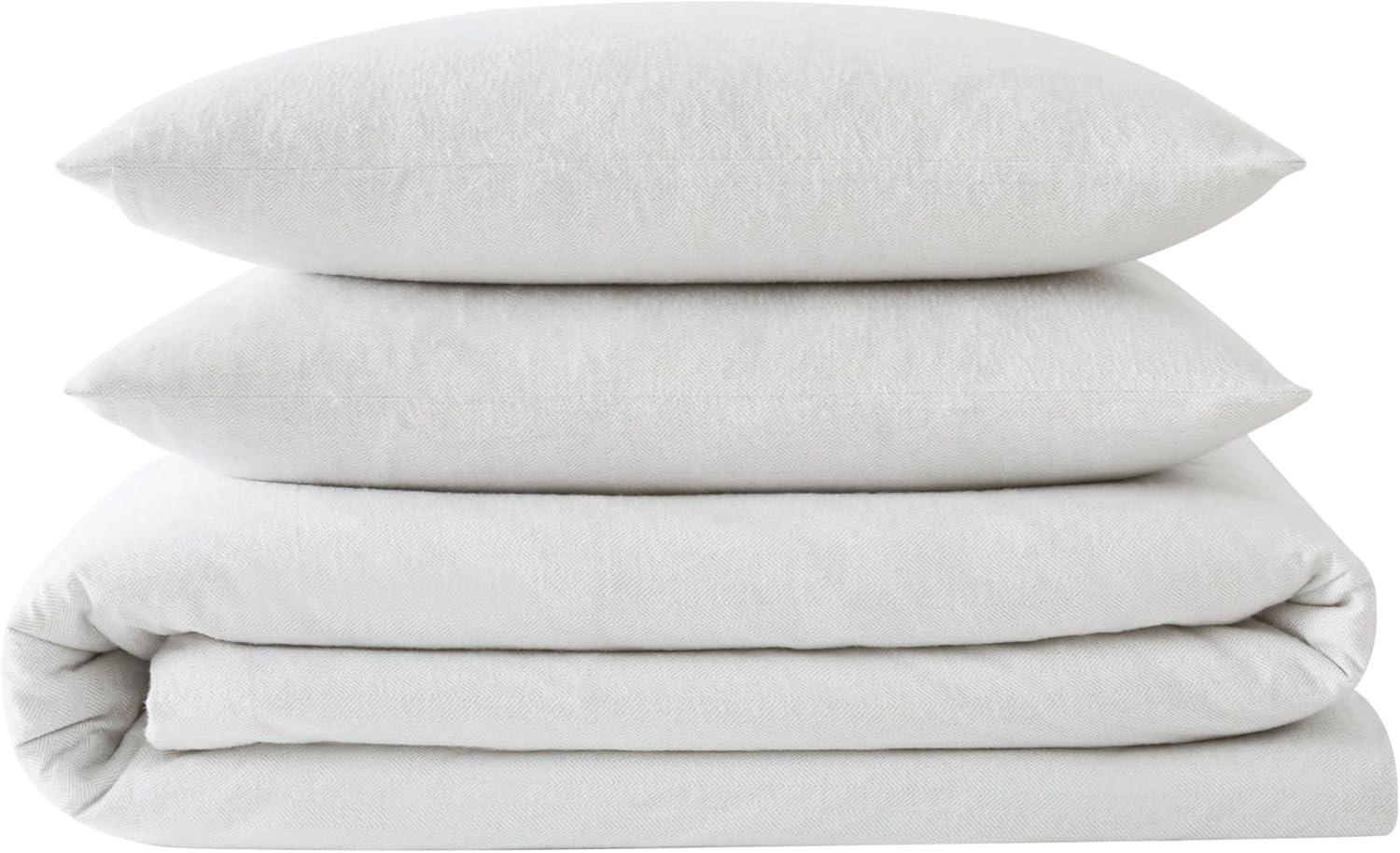 London Fog London Fog Herringbone Flannel Duvet Cover Set