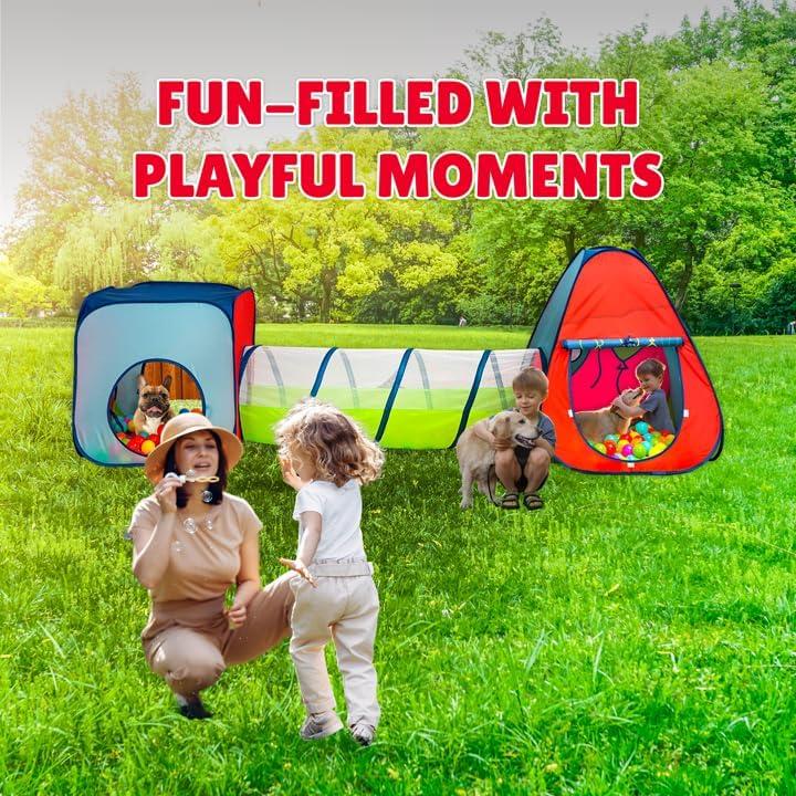 Title: Kiddey Tunnel and Ball Pit Play Tent Set: Spark Imagination with 3-Piece Pop-Up Adventure
