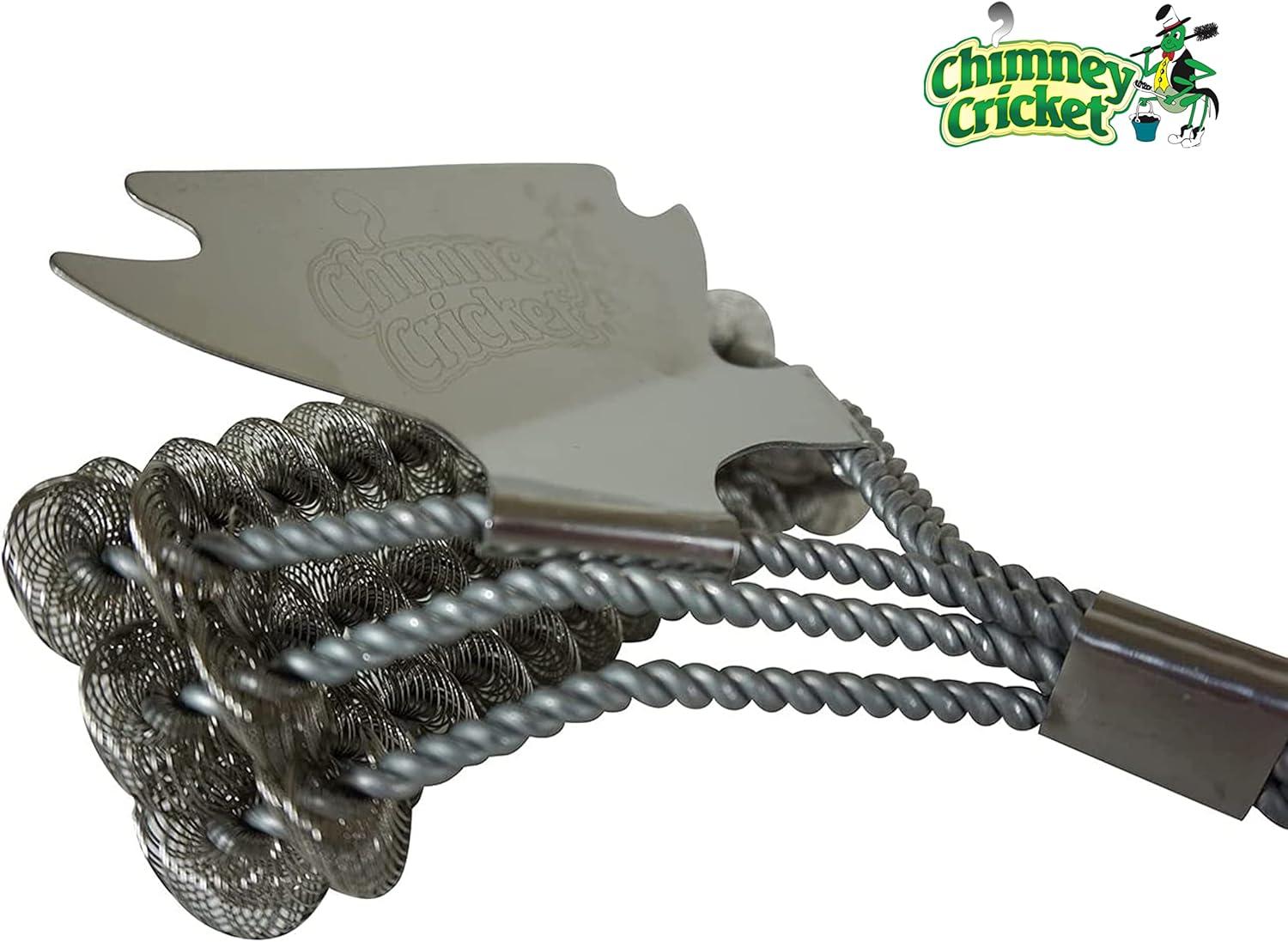 Chimney Cricket BBQ Grill Brush & Scraper-Bristle Free for Safety & Deep Cleaning Barbecue Grill Cleaning Scrubber - 18"
