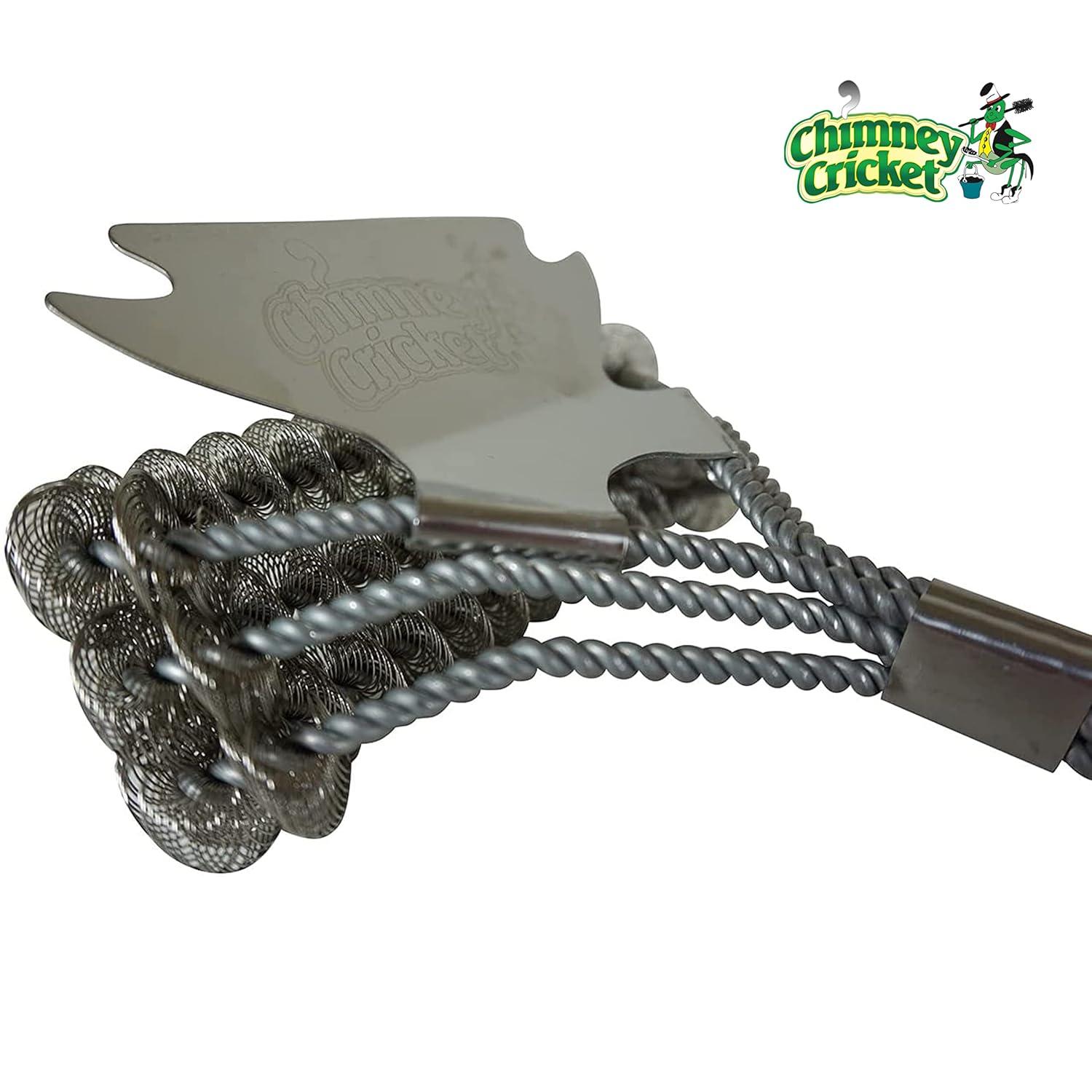 Chimney Cricket BBQ Grill Brush & Scraper-Bristle Free for Safety & Deep Cleaning Barbecue Grill Cleaning Scrubber - 18"