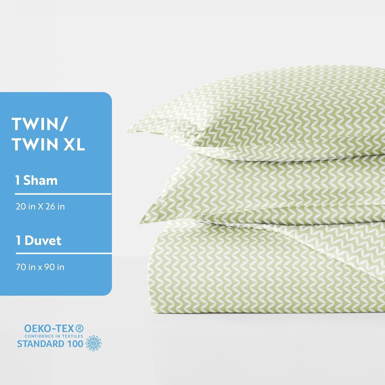 Simply Soft™ Puffed Chevron Pattern Duvet Cover Set