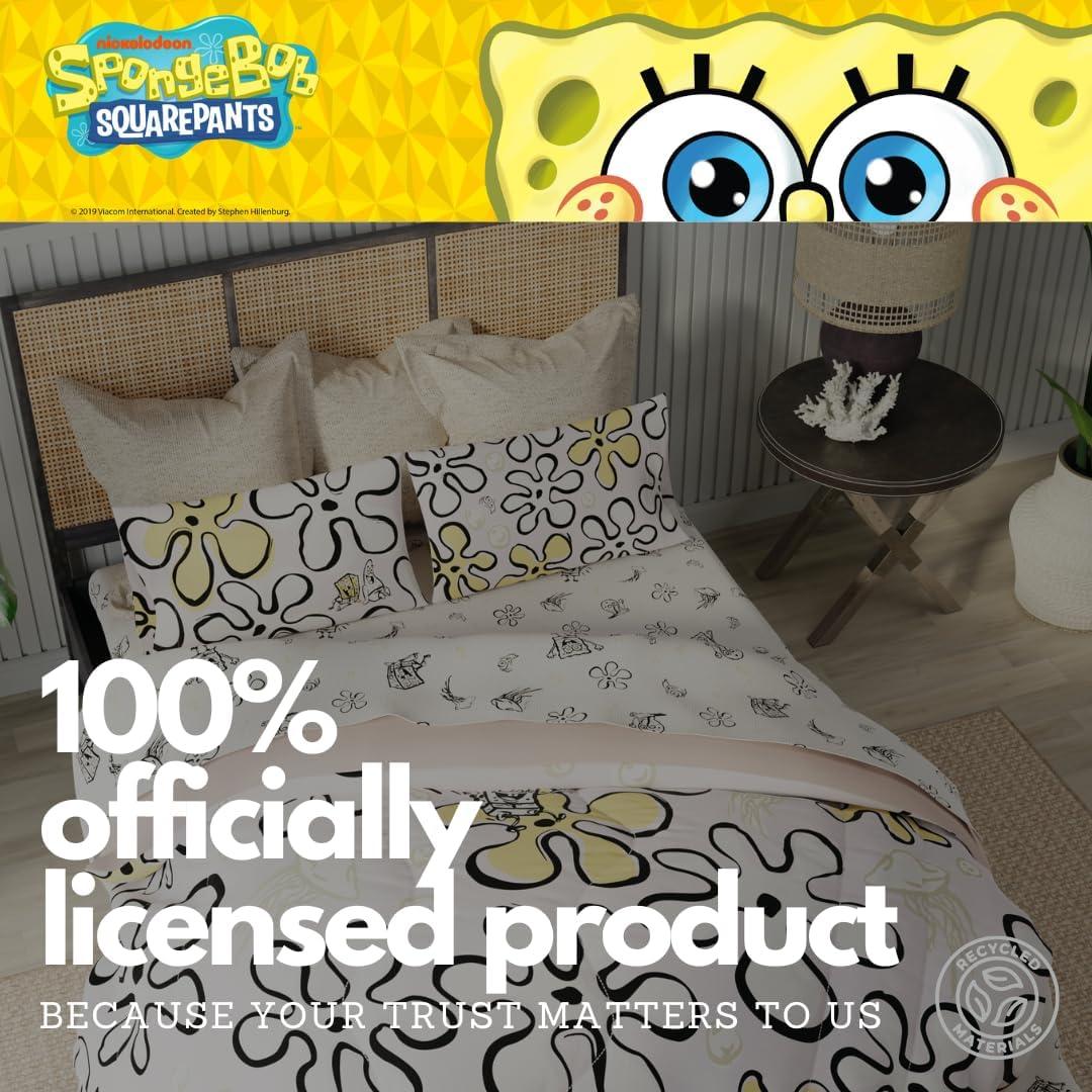 SpongeBob SquarePants Twin Bed-in-a-Bag, 4-Piece, Recycled Microfiber