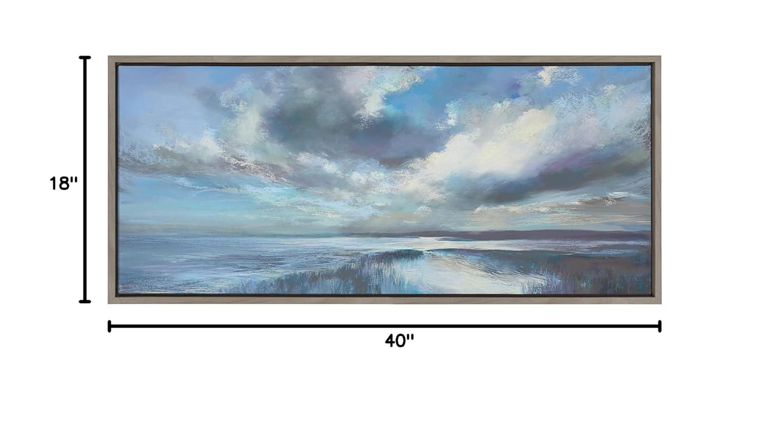 18" x 40" Sylvie The Tide Waits for No Man Framed Canvas by Nel Whatmore Gray - Kate & Laurel All Things Decor